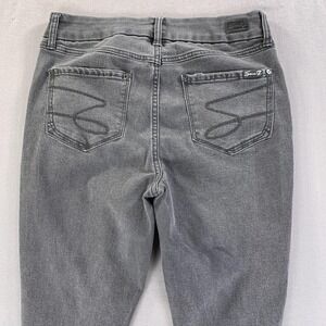 Seven7 Jeans Womens 8 Charcoal Gray Tummyless High Rise Skinny Distressed Denim